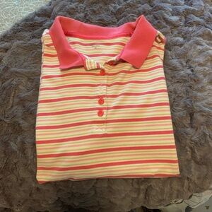Laura Scott Pink and White Striped Kids Polo